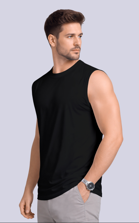 Drop shoulder Sleeveless t-shirt