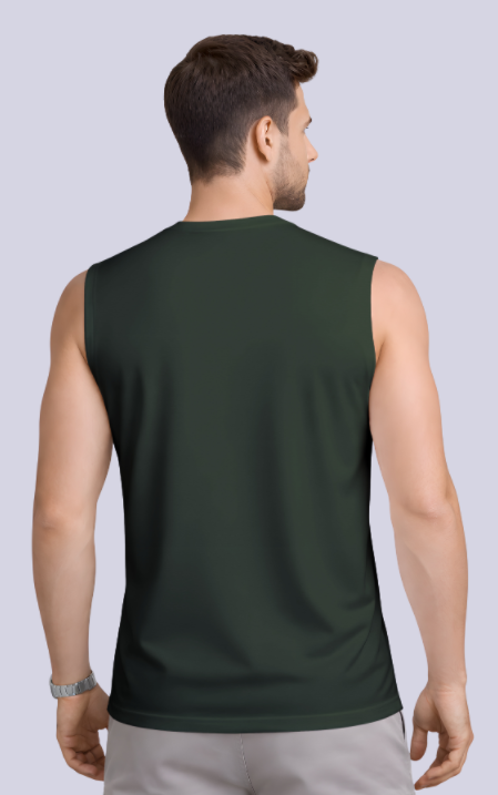 Olive Drop Shoulder Sleeveless t-shirt